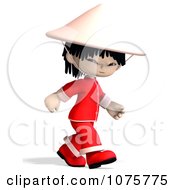 Clipart 3d Asian Boy In Red Clothing 1 Royalty Free CGI Illustration