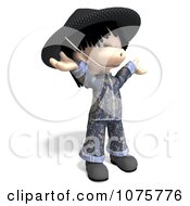Clipart 3d Asian Boy In Blue Clothing 4 Royalty Free CGI Illustration