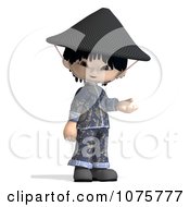 Clipart 3d Asian Boy In Blue Clothing 1 Royalty Free CGI Illustration