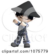 Clipart 3d Asian Boy In Blue Clothing 3 Royalty Free CGI Illustration