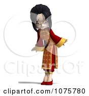 Clipart Asian Girl In A Red Dress 2 Royalty Free CGI Illustration
