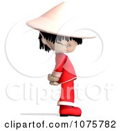 Clipart 3d Asian Boy In Red Clothing 2 Royalty Free CGI Illustration