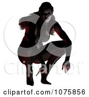 Clipart 3d Crouching Vampiress Royalty Free CGI Illustration