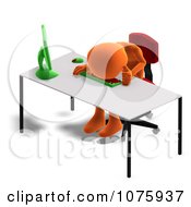 Clipart 3d Orange Person Crying At A Desk Royalty Free CGI Illustration by Ralf61 #COLLC1075937-0172