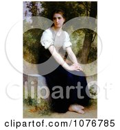 Poster, Art Print Of Young Woman Sitting On A Stone Slab The Song Of The Nightingale By William-Adolphe Bouguereau