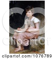 Poster, Art Print Of Little Girl Writing In A Journal A Calling By William-Adolphe Bouguereau
