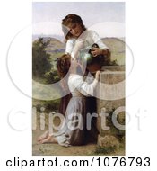 Poster, Art Print Of Girl Helping Her Sister Drink Water From A Jar At The Fountain By William-Adolphe Bouguereau