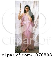 Woman Holding A Staff Young Priestess By William Adolphe Bouguereau Royalty Free Historical Clip Art by JVPD