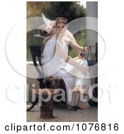 Woman With Yarn And A Cherub Work Interrupted By William Adolphe Bouguereau Royalty Free Historical Clip Art
