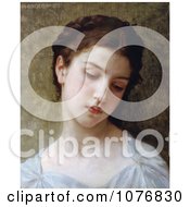 Poster, Art Print Of Sad Young Woman Head Of A Young Girl By William-Adolphe Bouguereau