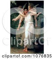 Poster, Art Print Of Cherubs With A Beautiful Young Woman Youth By William-Adolphe Bouguereau