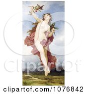 Nude Woman Holding Branches With Berries Feeding Birds Day By William-Adolphe Bouguereau
