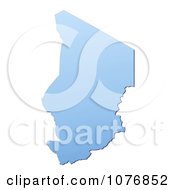 Clipart Gradient Blue Chad Mercator Projection Map Royalty Free CGI Illustration