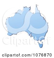 Clipart Gradient Blue Australia Mercator Projection Map Royalty Free CGI Illustration by Jiri Moucka