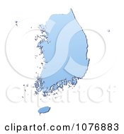 Gradient Blue South Korea Mercator Projection Map by Jiri Moucka