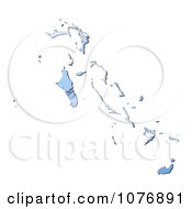 Gradient Blue Bahamas Mercator Projection Map by Jiri Moucka