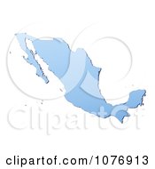 Gradient Blue Mexico Mercator Projection Map by Jiri Moucka