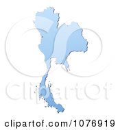 Gradient Blue Thailand Mercator Projection Map by Jiri Moucka