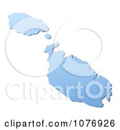 Gradient Blue Malta Mercator Projection Map by Jiri Moucka