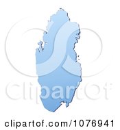 Gradient Blue Qatar Mercator Projection Map by Jiri Moucka