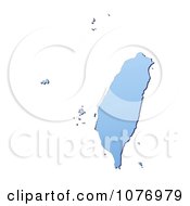 Gradient Blue Taiwan Mercator Projection Map by Jiri Moucka