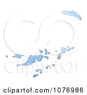 Gradient Blue British Virgin Islands Mercator Projection Map by Jiri Moucka