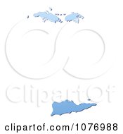 Gradient Blue Virgin Islands Mercator Projection Map by Jiri Moucka