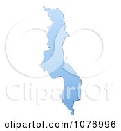 Gradient Blue Malawi Mercator Projection Map by Jiri Moucka