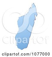 Gradient Blue Madagascar Mercator Projection Map by Jiri Moucka