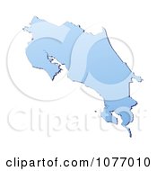 Clipart Gradient Blue Costa Rica Mercator Projection Map Royalty Free CGI Illustration