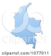 Clipart Gradient Blue Colombia Mercator Projection Map Royalty Free CGI Illustration