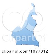 Clipart Gradient Blue Cameroon Mercator Projection Map Royalty Free CGI Illustration