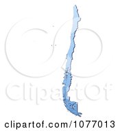 Gradient Blue Chile Mercator Projection Map by Jiri Moucka