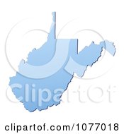 Gradient Blue West Virginia United States Mercator Projection Map by Jiri Moucka