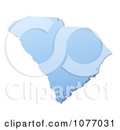 Clipart Gradient Blue South Carolina United States Mercator Projection Map Royalty Free CGI Illustration