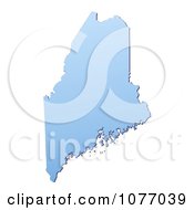 Clipart Gradient Blue Maine United States Mercator Projection Map Royalty Free CGI Illustration