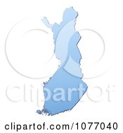 Clipart Gradient Blue Finland Mercator Projection Map Royalty Free CGI Illustration