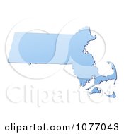Clipart Gradient Blue Massachusetts United States Mercator Projection Map Royalty Free CGI Illustration