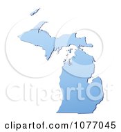 Clipart Gradient Blue Michigan United States Mercator Projection Map Royalty Free CGI Illustration