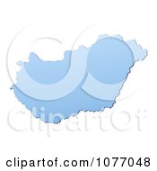 Clipart Gradient Blue Hungary Mercator Projection Map Royalty Free CGI Illustration