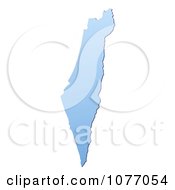 Gradient Blue Israel Mercator Projection Map by Jiri Moucka