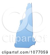 Clipart Gradient Blue New Hampshire United States Mercator Projection Map Royalty Free CGI Illustration