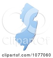 Clipart Gradient Blue New Jersey United States Mercator Projection Map Royalty Free CGI Illustration
