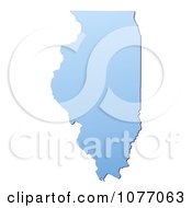 Gradient Blue Illinois United States Mercator Projection Map by Jiri Moucka