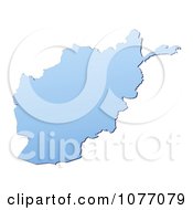 Clipart Gradient Blue Afghanistan Mercator Projection Map Royalty Free CGI Illustration