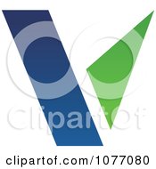 Poster, Art Print Of Blue And Green Letter V Logo