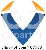 Poster, Art Print Of Blue And Orange Letter V Logo