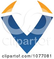 Clipart Blue And Orange Letter V Logo Royalty Free Vector Illustration
