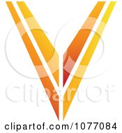 Clipart Gradient Orange Letter V Logo Royalty Free Vector Illustration