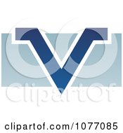 Poster, Art Print Of Blue V Over A Blue Bar Logo